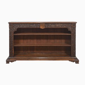 Carved Oak Open Bookcase