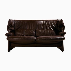 Portovenere 2-Seater Sofa in Leather by Vico Magistretti for Cassina
