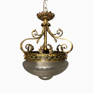 Lampe à Suspension en Bronze Doré, France