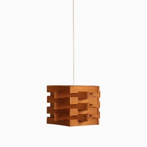 Lámpara de techo de pino de Hans Agne Jakobsson, Dinamarca, años 60