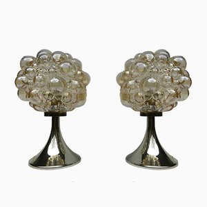 Bubble Glass Table Lamps by Helena Tynell for Limburg, 1960s, Set of 2