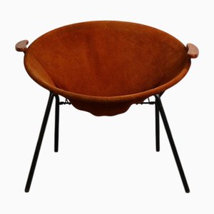 Balloon Chair in Teak, Suede and Metal by Hans Olsen, Denmark, 1960s