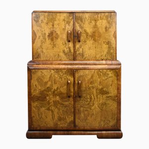 Art Deco Burr Walnut Cocktail Cabinet, 1930s