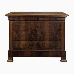 Cassettiera Luigi Filippo in mogano fiammato