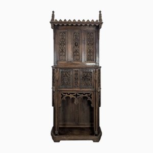 Neo-Gothic Style Credenza in Oak