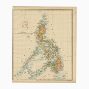 Antike Karte der Philippinen, 1899