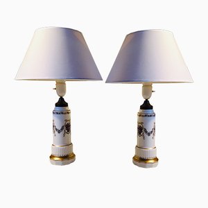 Danish Porcelain Table Lamps by Dahl Jensen, 1930s, Set of 2