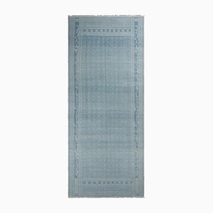 Tappeto Kilim Gallery Runner vintage azzurro, Medio Oriente