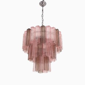 Fume and Pink Tronchi Murano Glass Chandelier by Simoeng for Simoeng