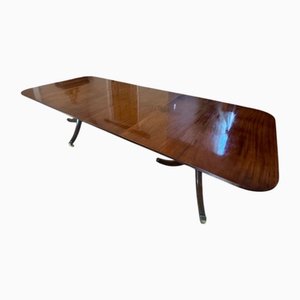 Antique Edwardian Figured Mahogany 12-Seater Dining Table, 1900s