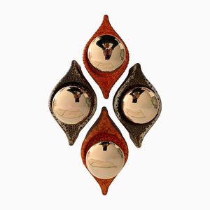 Mid-Century Modern Ceramic Wall Lights from Pan Keramik, 1960s, Set of 4