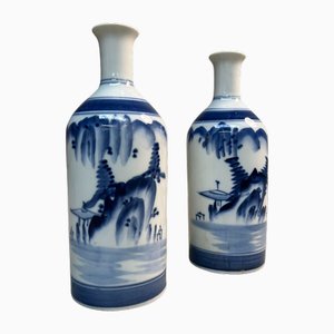 Tokkuri Sake Bottles, Arita, Japan, 1940s, Set of 2