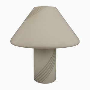 Modern Striped Opal Murano Glass Mushroom Lamp, 1970s