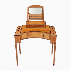 Bespoke Art Deco Revival London Plane & Ebony Dressing Table from Francesca Graham, 1984