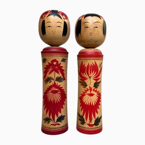 Large Naruko School Kokeshi from Okazaki, 1960s, Set of 2
