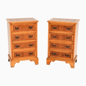 Commodes de Chevet Géorgien Antique en Bois d'If, 1950s, Set de 2