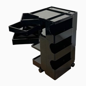 Großer schwarzer Boby Trolley von Joe Colombo für Bieffeplast, Italien, 1970er