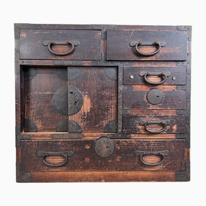 Baule da mercante Ko-Choba Tansu antico, Giappone, 1890-1915