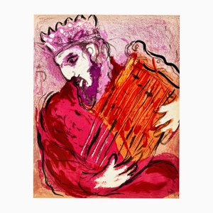 Marc Chagall, David und seine Harfe, 1960, Lithographie