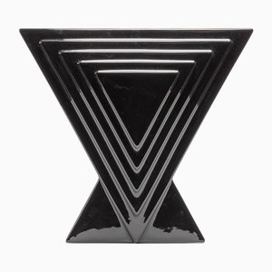 Y29 Vase aus Schwarz Emaillierter Keramik von Ettore Sottsass für Poltronova, 1970er