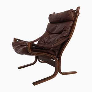 Siesta Lounge Chair in Leather by Ingmar Relling for Westnofa, 1960