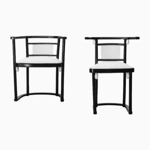 Poltrone Art Nouveau modello 1762 1/2 D e 1762 D Bat di Marcel Kammerer per Gebrüder Thonet, Vienna, Austria, 1909, set di 2