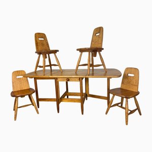Mid-Century Scandinavian Dining Set by Eero Aarnio for Laukaan Puu, 1960s, Set of 5