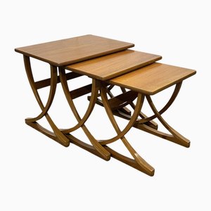 English Teak Nesting Tables, 1970s, Set of 3