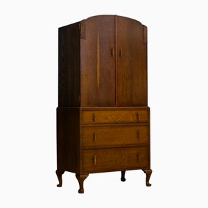 Art Deco Oak Linen Cabinet, 1930s