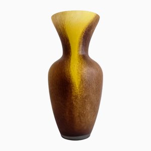 French Acid-Etched Glass Vase in the style of Daum Nancy, 1950s