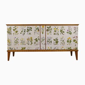 Modernes schwedisches Sideboard mit Nordens Flora Illustrationen, 1930er
