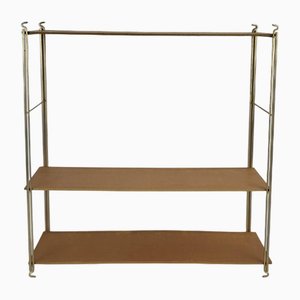 String Shelf in Wood and Gold Metal, 1960s