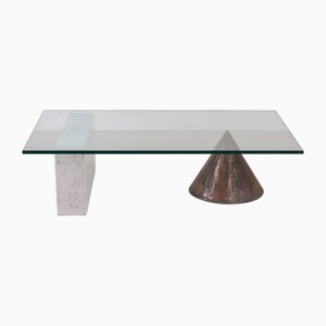 Kono Table in Carrara Marble and Copper by Massimo Vignelli for Casigliani, 1970s