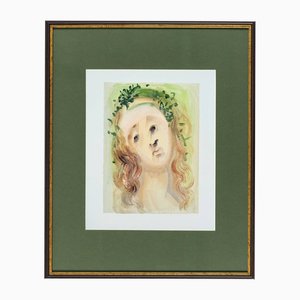 Salvador Dali, Virgil's Face, 1960, 1960, Woodblock Print, Framed