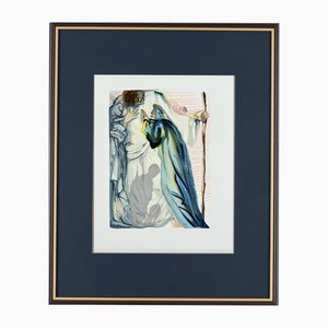 Salvador Dali, Uno spirito interroga Dante, 1960, xilografia, con cornice