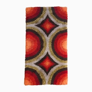Vintage German Handmade Rya Rug, 1970s