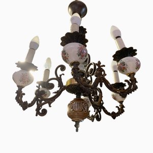 Ceramic Chandelier with Six Lights, 1950s