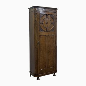 English Oak Wardrobe Cupboard, Early 20th Century