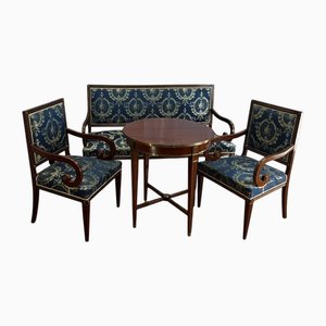 Antique Russian Sofa and Chairs, 1800s, Set of 4