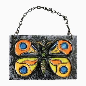 West German Fat Lava Pottery Wall Tile, 1970s