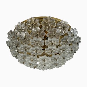 Lampada da soffitto Plafoniere in ottone e vetro di Ernst Palme, anni '60