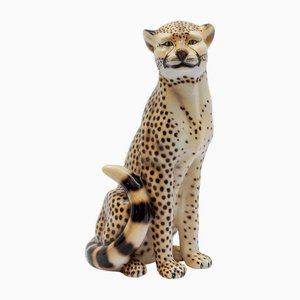Italian Leopard Figurine in Ceramic, 1960s