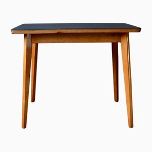 Vintage Blue Bistro Table with Compass Legs, 1960s