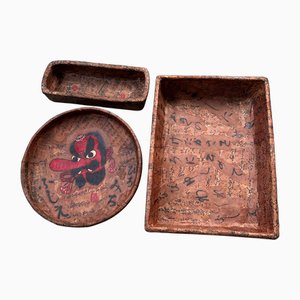Paniers en Bambou avec Washi, Japon, 1930s, Set de 3