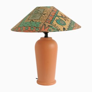 Lampada da tavolo vintage con base in terracotta di Ikea, anni '90