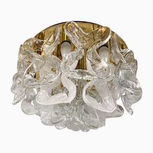 Lámpara de araña de cristal Ice Glass de JT Kalmar para Kalmar Franken KG, años 60