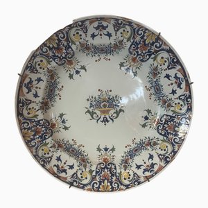 Large Round Dish in Rouen Earthenware, 1800s