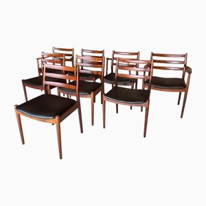 Sillas de comedor danesas de palisandro de Arne Vodder. Juego de 8