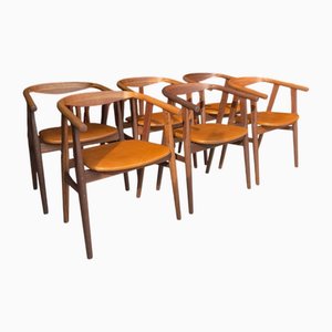 GE-525 Esszimmerstühle von Hans J. Wegner für Getama, 6 . Set