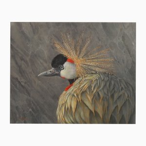 Sylvia Ajacques, Crowned Crane, 2025, óleo sobre lienzo